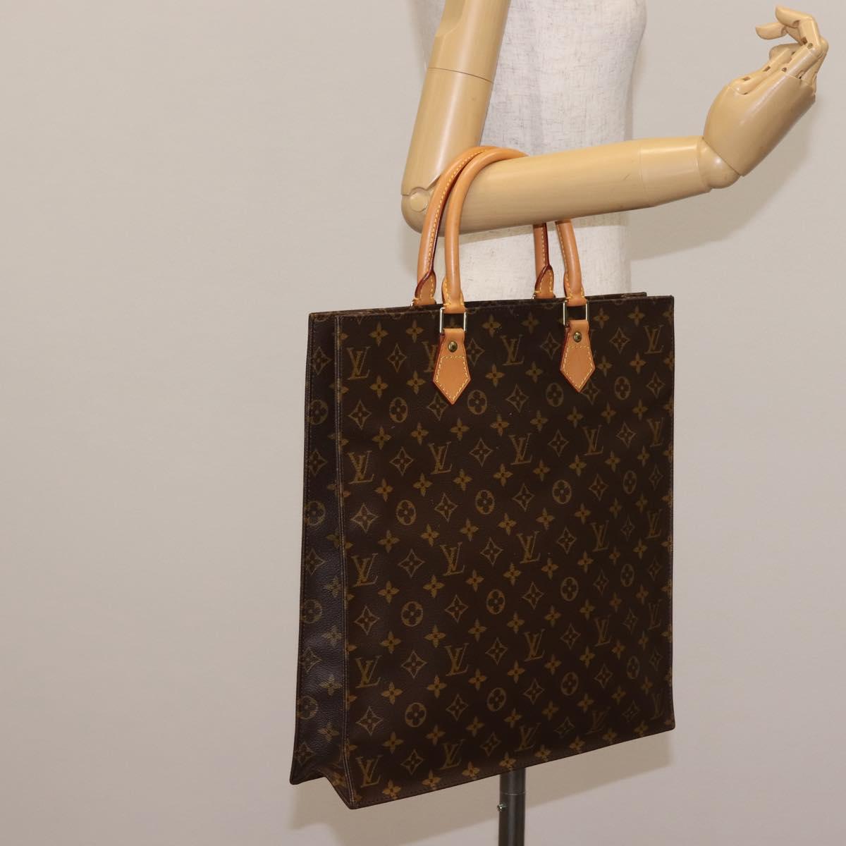 LOUIS VUITTON Monogram Sac Plat Hand Bag M51140 LV Auth 142924
