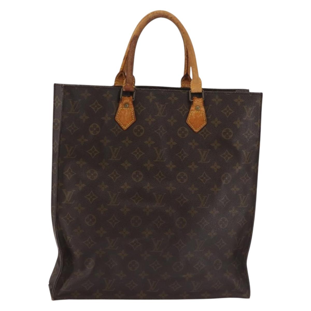 LOUIS VUITTON Monogram Sac Plat Hand Bag M51140 LV Auth 142925