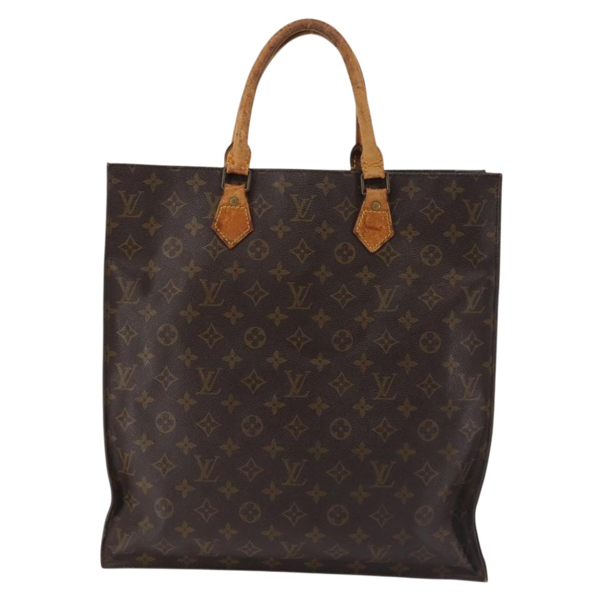 LOUIS VUITTON Monogram Sac Plat Hand Bag M51140 LV Auth 142925