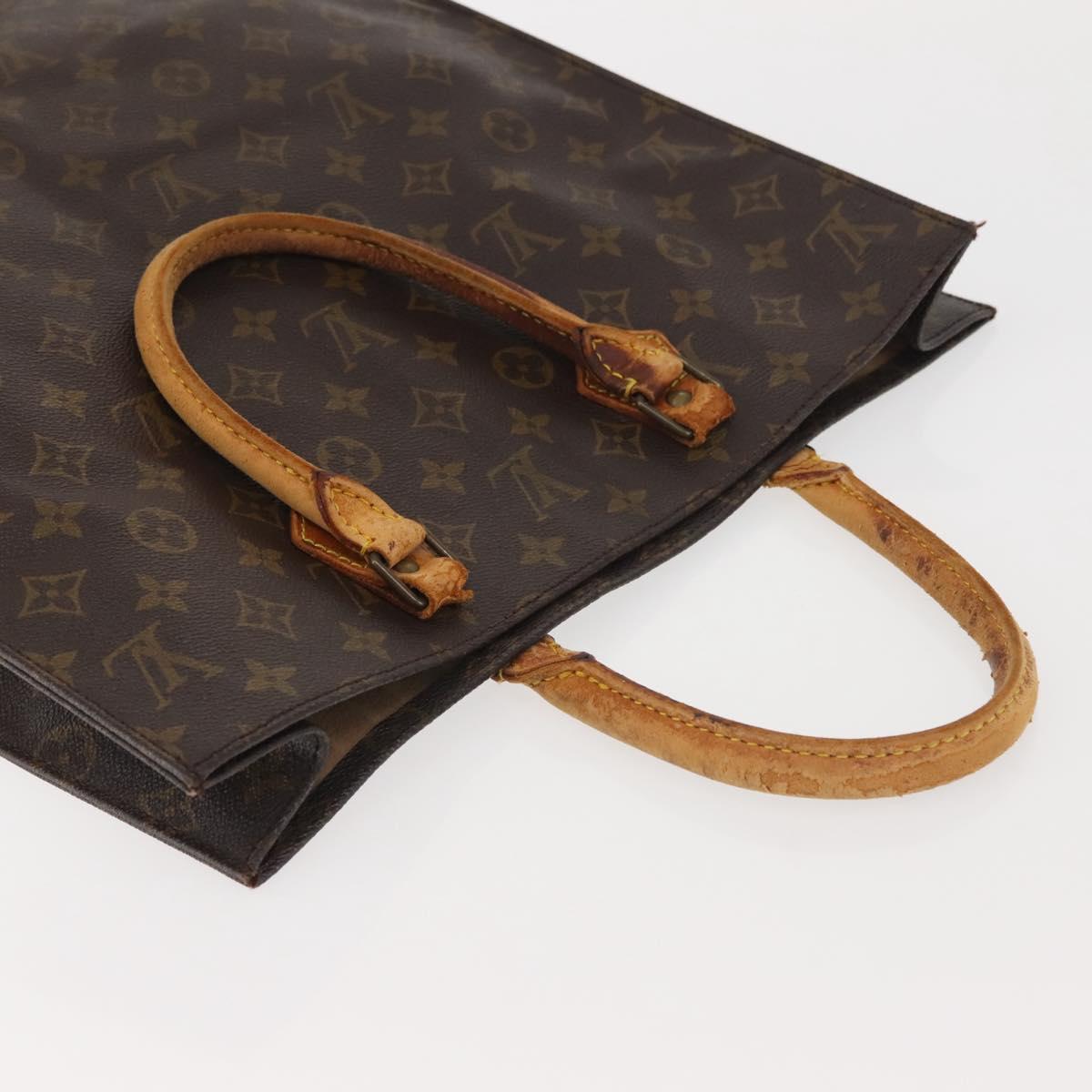 LOUIS VUITTON Monogram Sac Plat Hand Bag M51140 LV Auth 142925