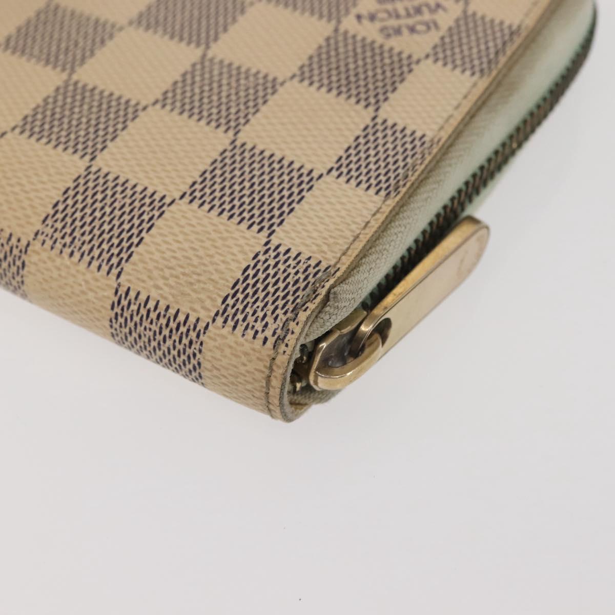 LOUIS VUITTON Damier Azur Zippy Organizer Long Wallet N60012 LV Auth 142945