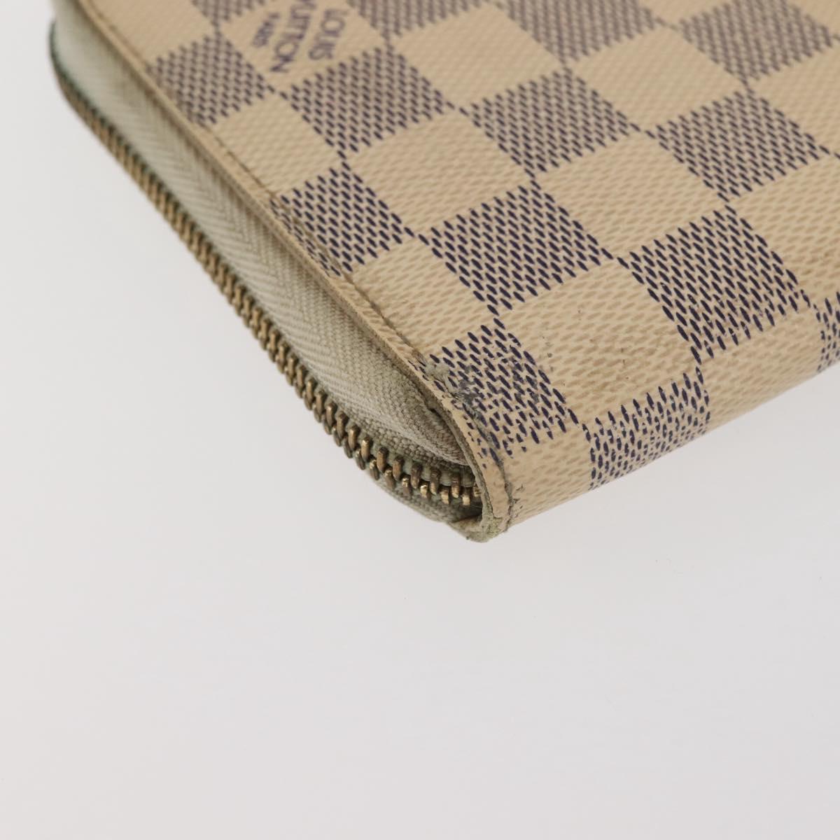 LOUIS VUITTON Damier Azur Zippy Organizer Long Wallet N60012 LV Auth 142945