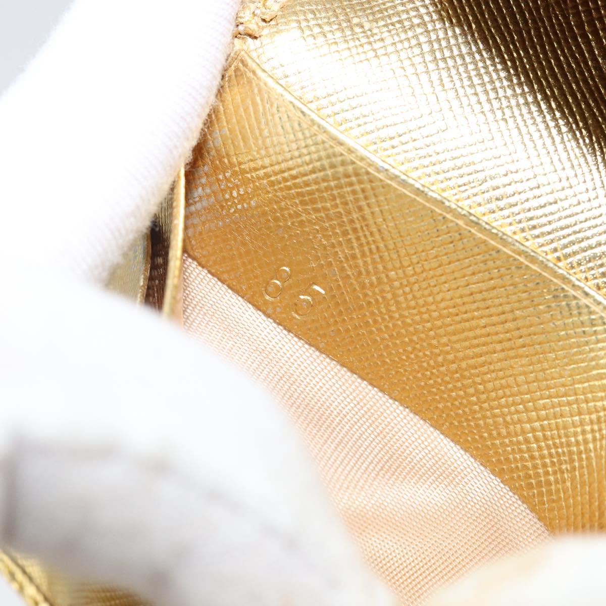 PRADA Long Wallet Safiano leather Gold Auth 142948