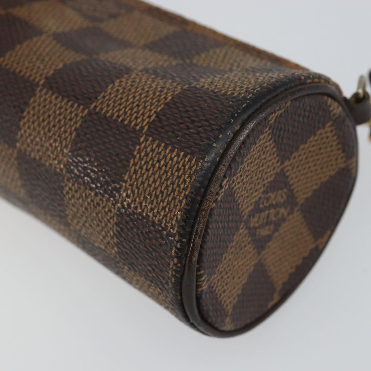 LOUIS VUITTON Damier Ebene Papillon Pouch LV Auth 142954