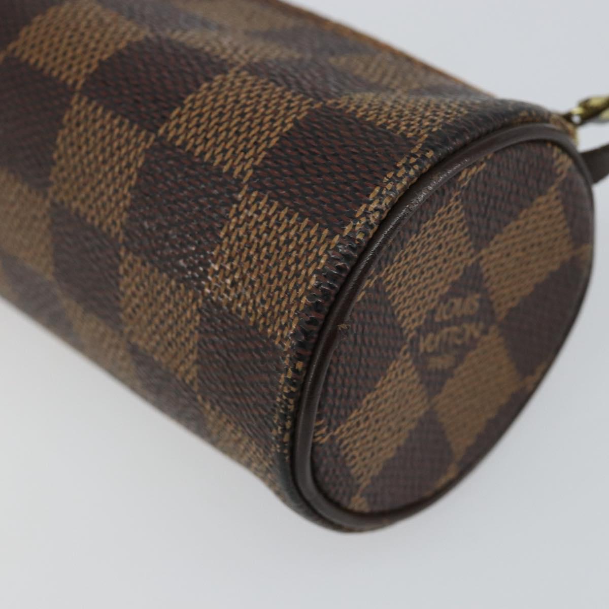 LOUIS VUITTON Damier Ebene Papillon Pouch LV Auth 142954