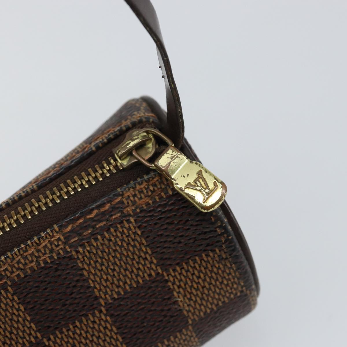 LOUIS VUITTON Damier Ebene Papillon Pouch LV Auth 142954
