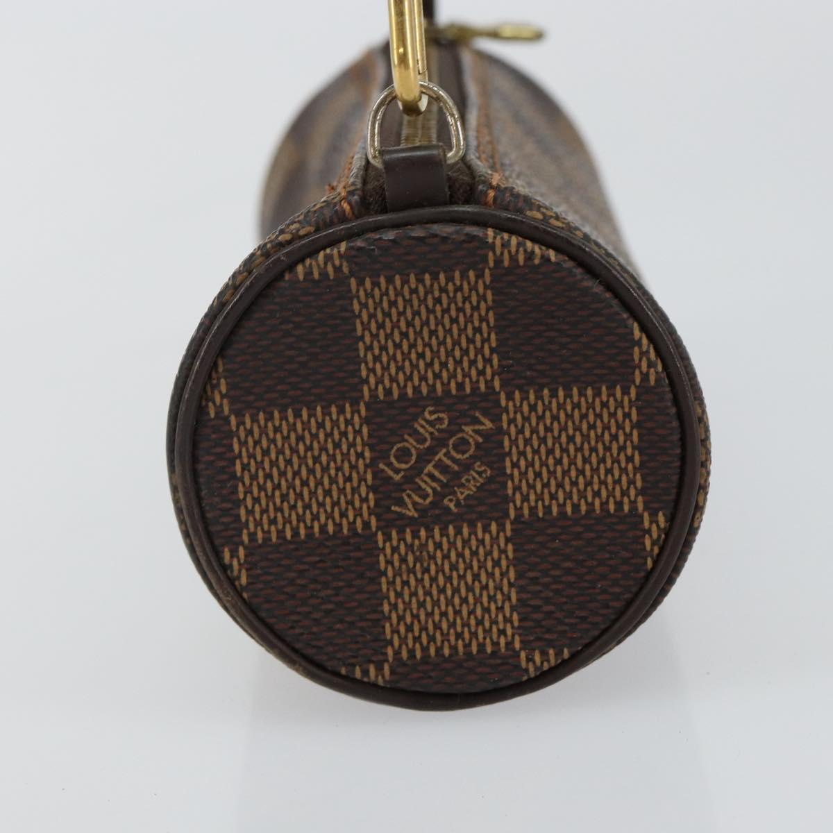 LOUIS VUITTON Damier Ebene Papillon Pouch LV Auth 142954