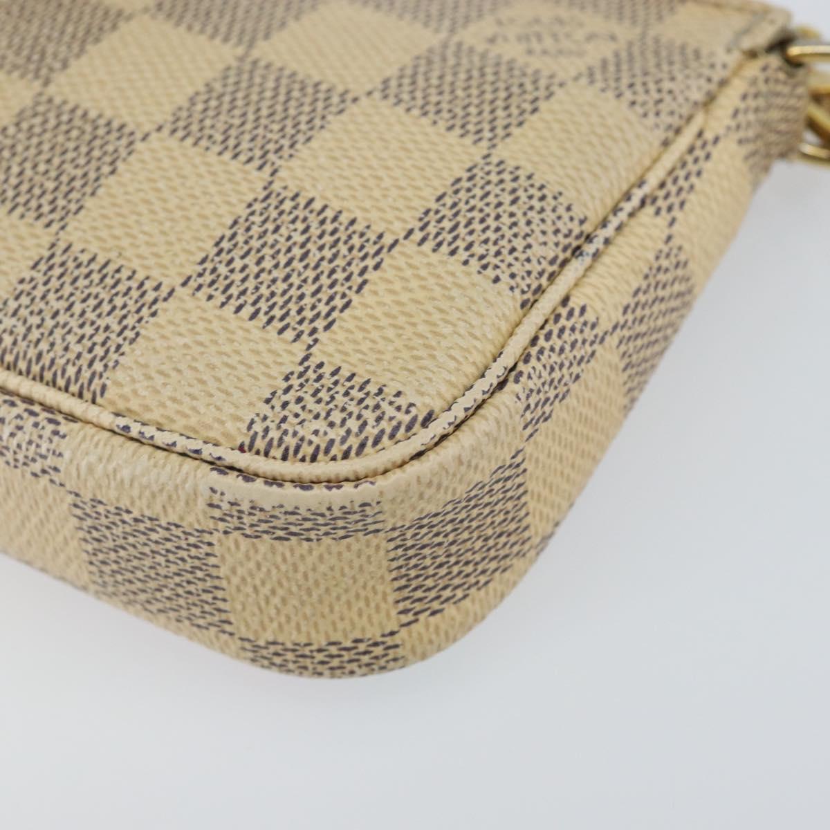 LOUIS VUITTON Damier Azur Illustre Mini Pochette Accessoires N41463 Auth 142956