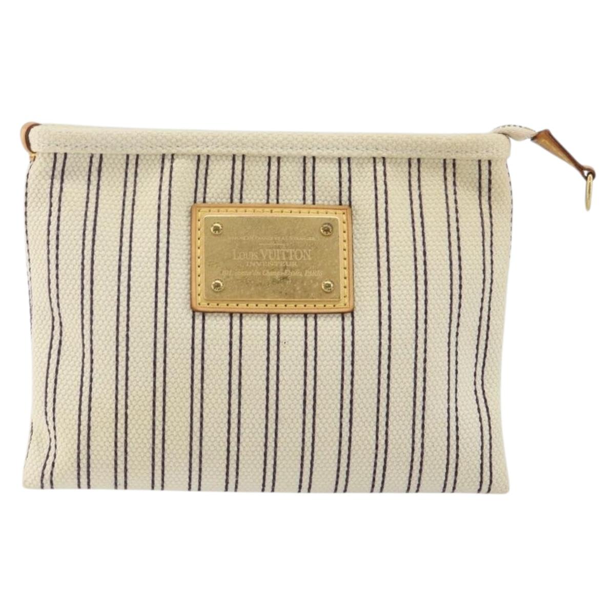 LOUIS VUITTON Antigua Pochette Platform PM Pouch Beige M40069 LV Auth 142957
