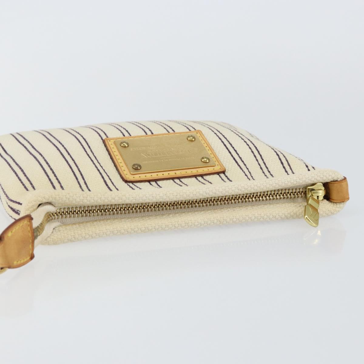 LOUIS VUITTON Antigua Pochette Platform PM Pouch Beige M40069 LV Auth 142957