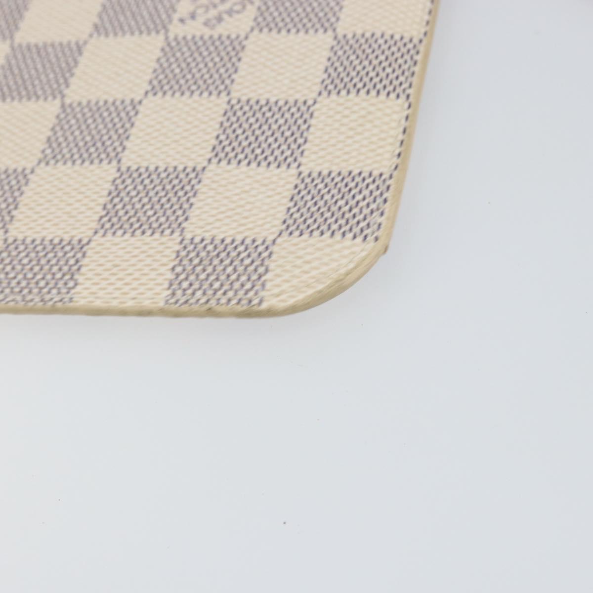 LOUIS VUITTON Damier Azur Neverfull MM Pouch Pouch LV Auth 142958