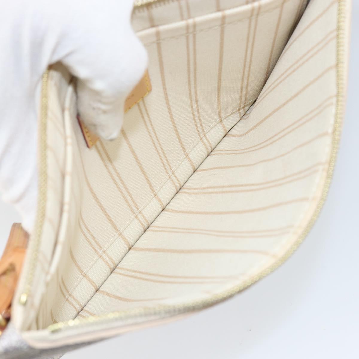 LOUIS VUITTON Damier Azur Neverfull MM Pouch Pouch LV Auth 142958