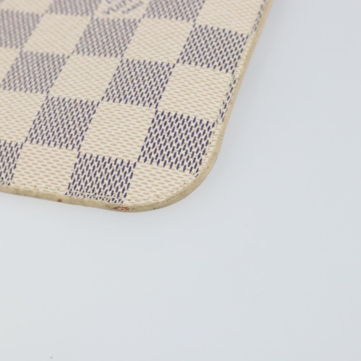 LOUIS VUITTON Damier Azur Neverfull MM Pouch Pouch LV Auth 142958