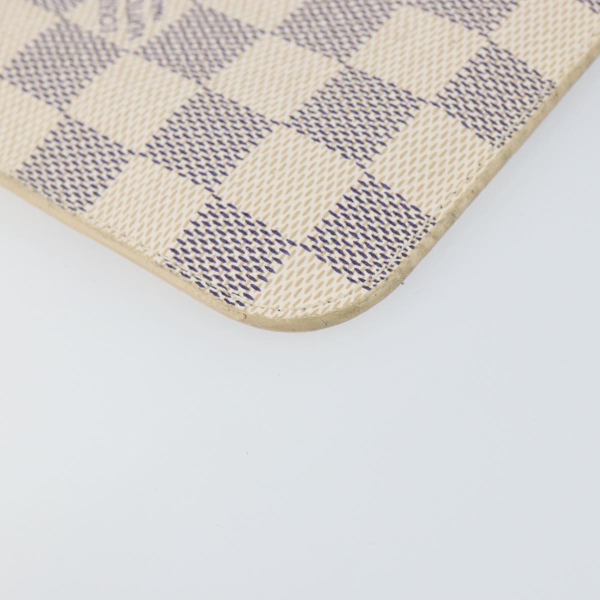LOUIS VUITTON Damier Azur Neverfull MM Pouch Pouch LV Auth 142958