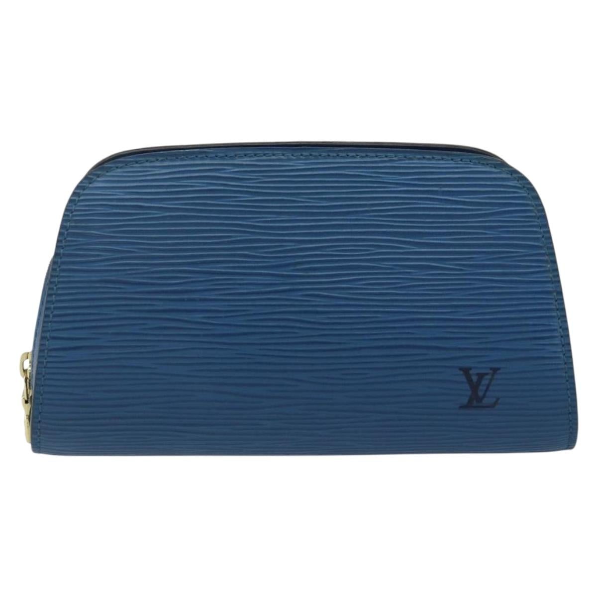 LOUIS VUITTON Epi Dauphine PM Pouch Blue M48445 LV Auth 142961