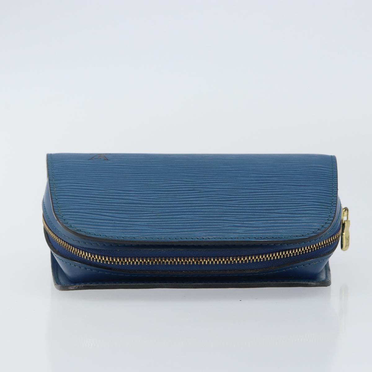 LOUIS VUITTON Epi Dauphine PM Pouch Blue M48445 LV Auth 142961