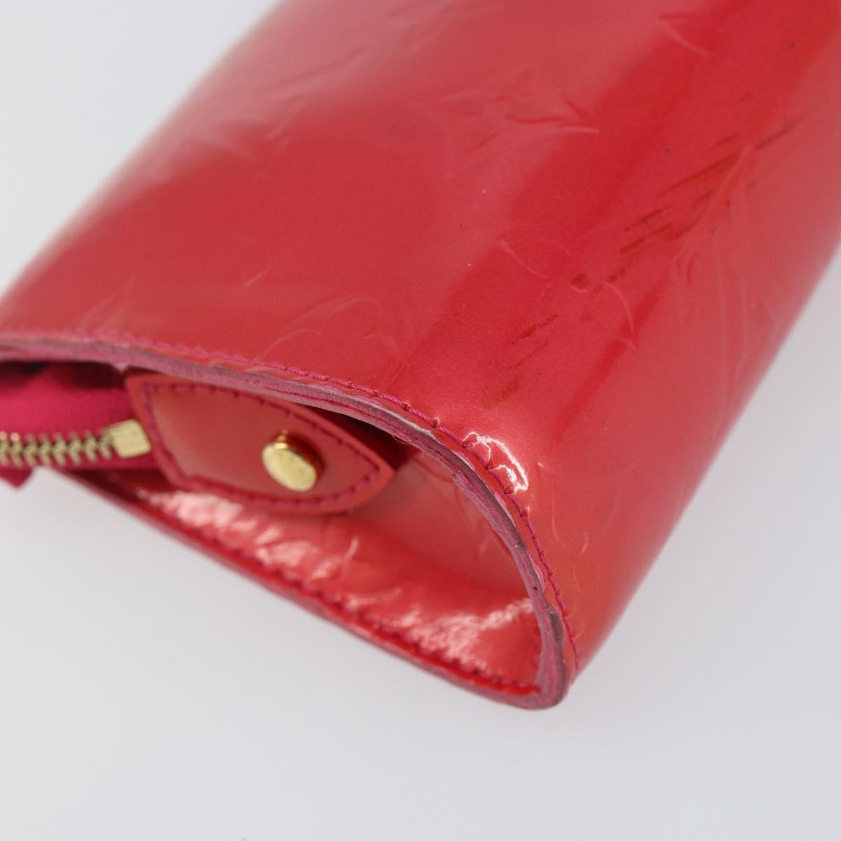 LOUIS VUITTON Monogram Vernis Trousse Cosmetic Pouch Rose Pop M93647 Auth 142964