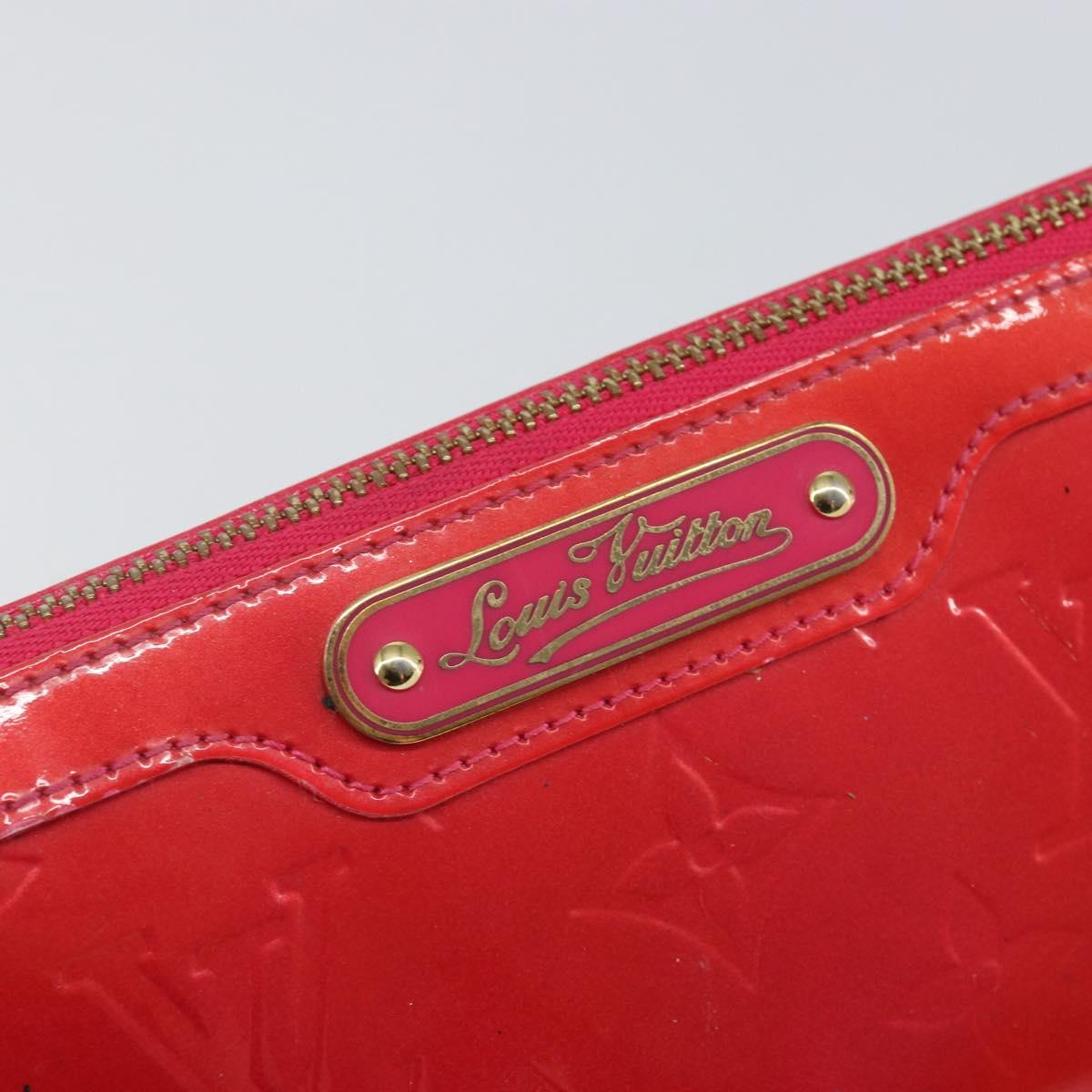 LOUIS VUITTON Monogram Vernis Trousse Cosmetic Pouch Rose Pop M93647 Auth 142964