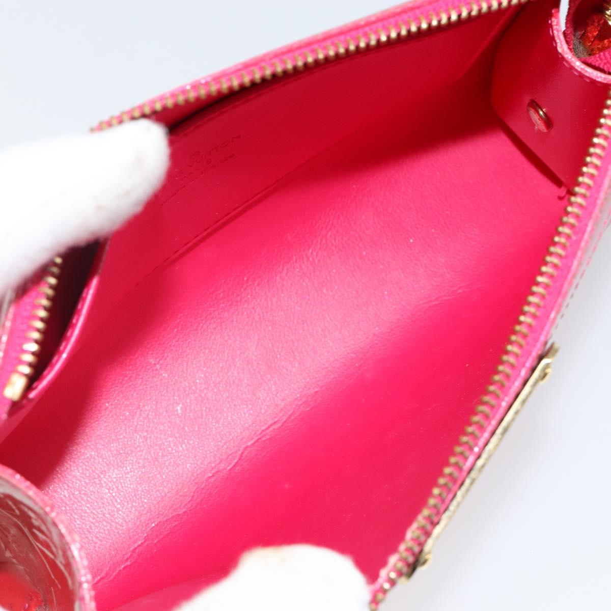 LOUIS VUITTON Monogram Vernis Trousse Cosmetic Pouch Rose Pop M93647 Auth 142964A