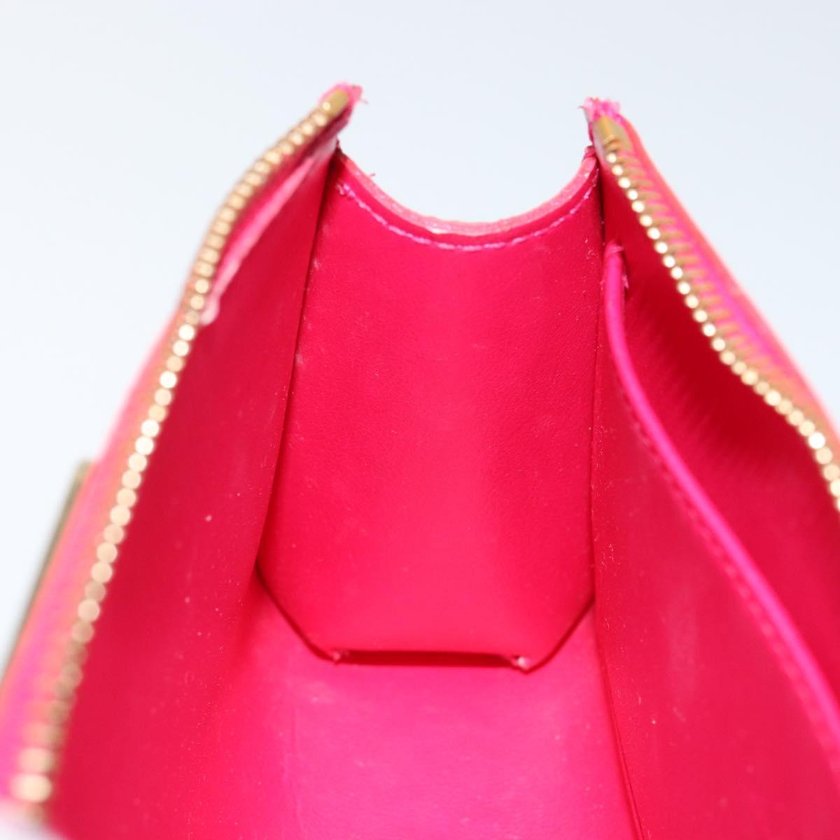 LOUIS VUITTON Monogram Vernis Trousse Cosmetic Pouch Rose Pop M93647 Auth 142964