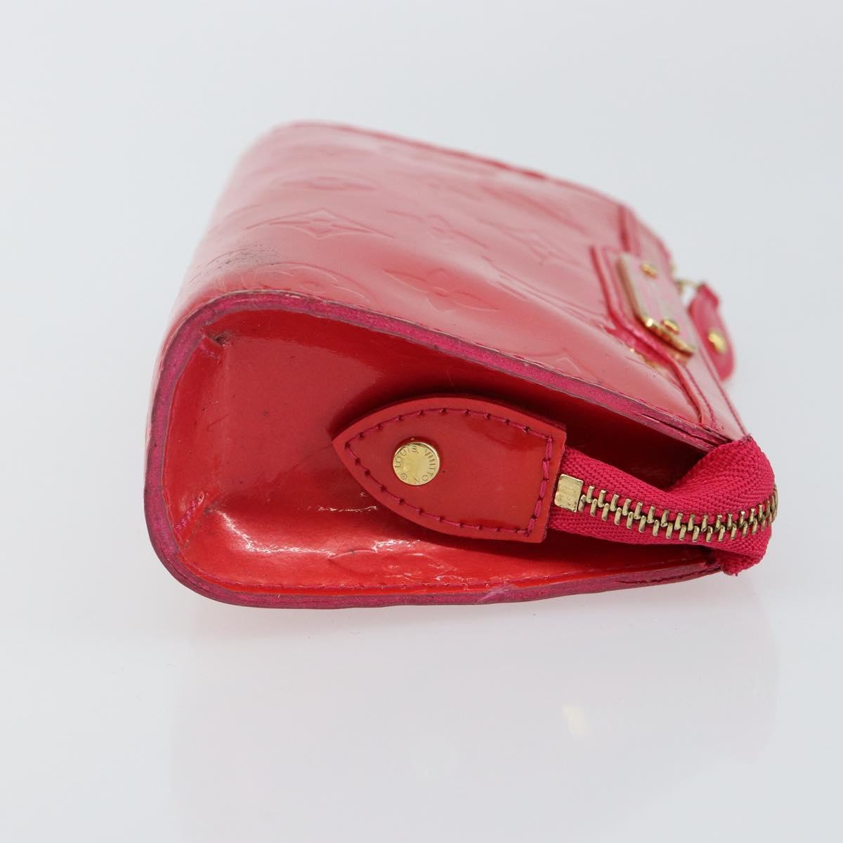 LOUIS VUITTON Monogram Vernis Trousse Cosmetic Pouch Rose Pop M93647 Auth 142964