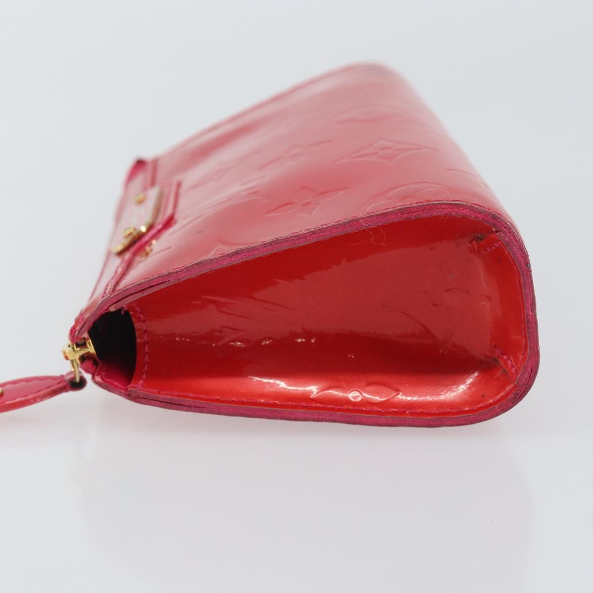 LOUIS VUITTON Monogram Vernis Trousse Cosmetic Pouch Rose Pop M93647 Auth 142964A