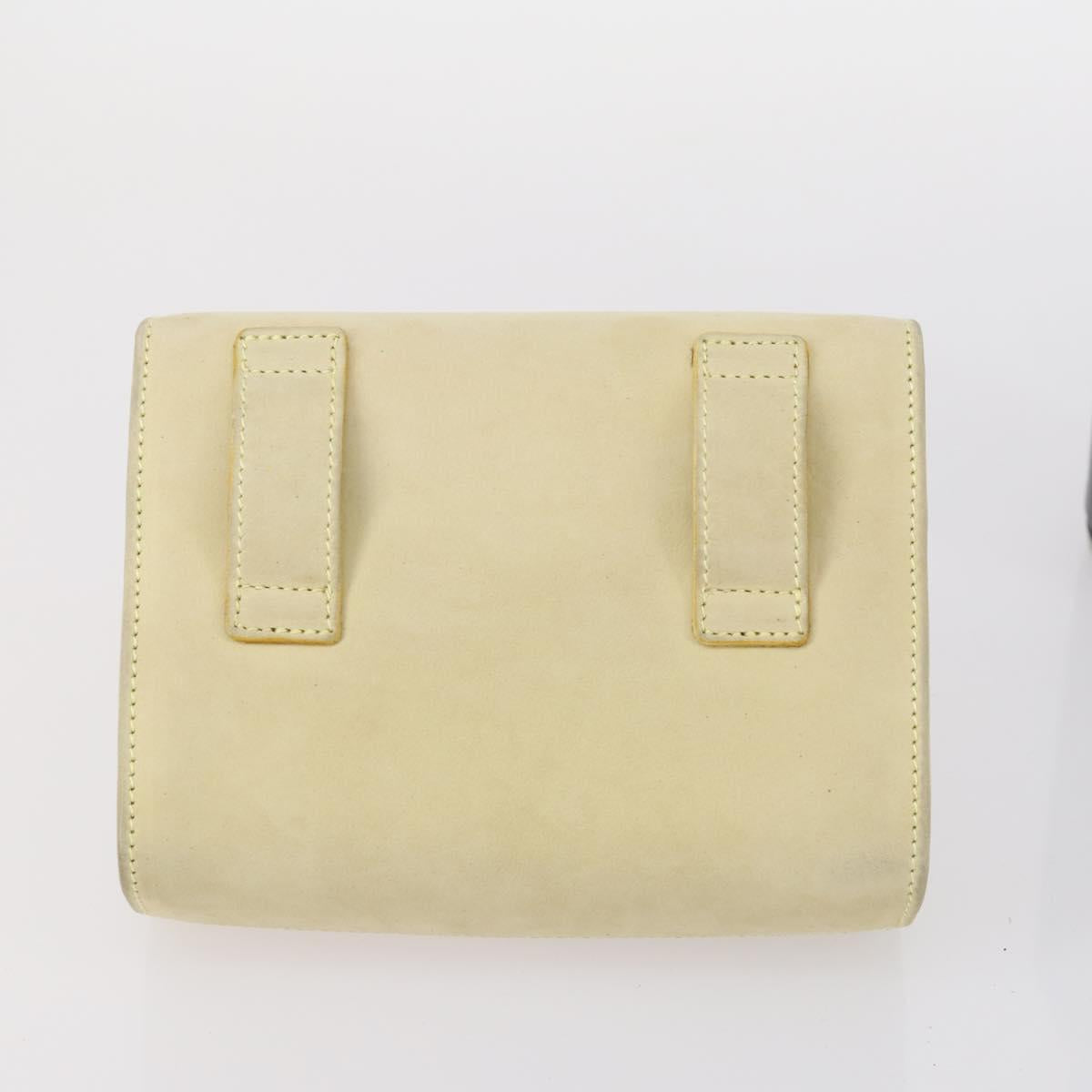 Salvatore Ferragamo Gancini Vala Bag Leather 3Set Beige Black white Auth 142965