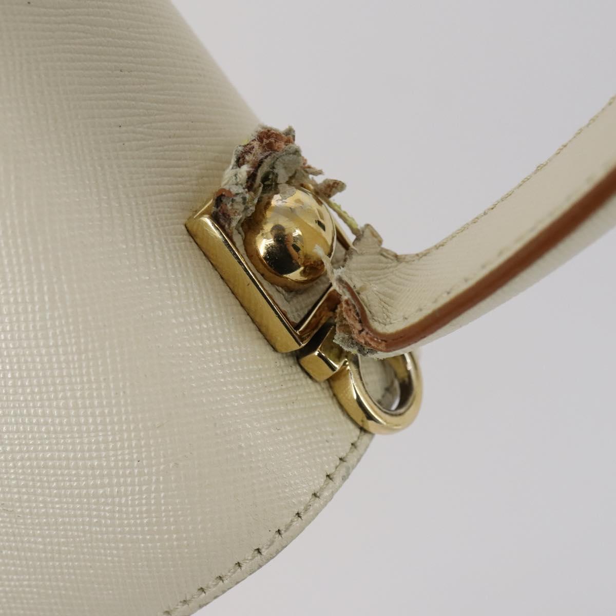 Salvatore Ferragamo Gancini Vala Bag Leather 3Set Beige Black white Auth 142965