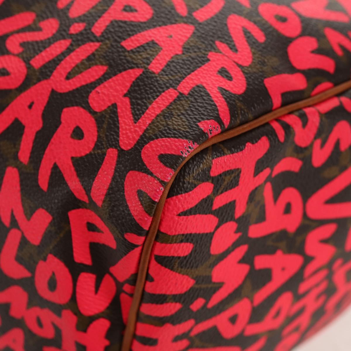 LOUIS VUITTON Monogram Graffiti Speedy 30 Hand Bag Pink M93704 LV Auth 142972V