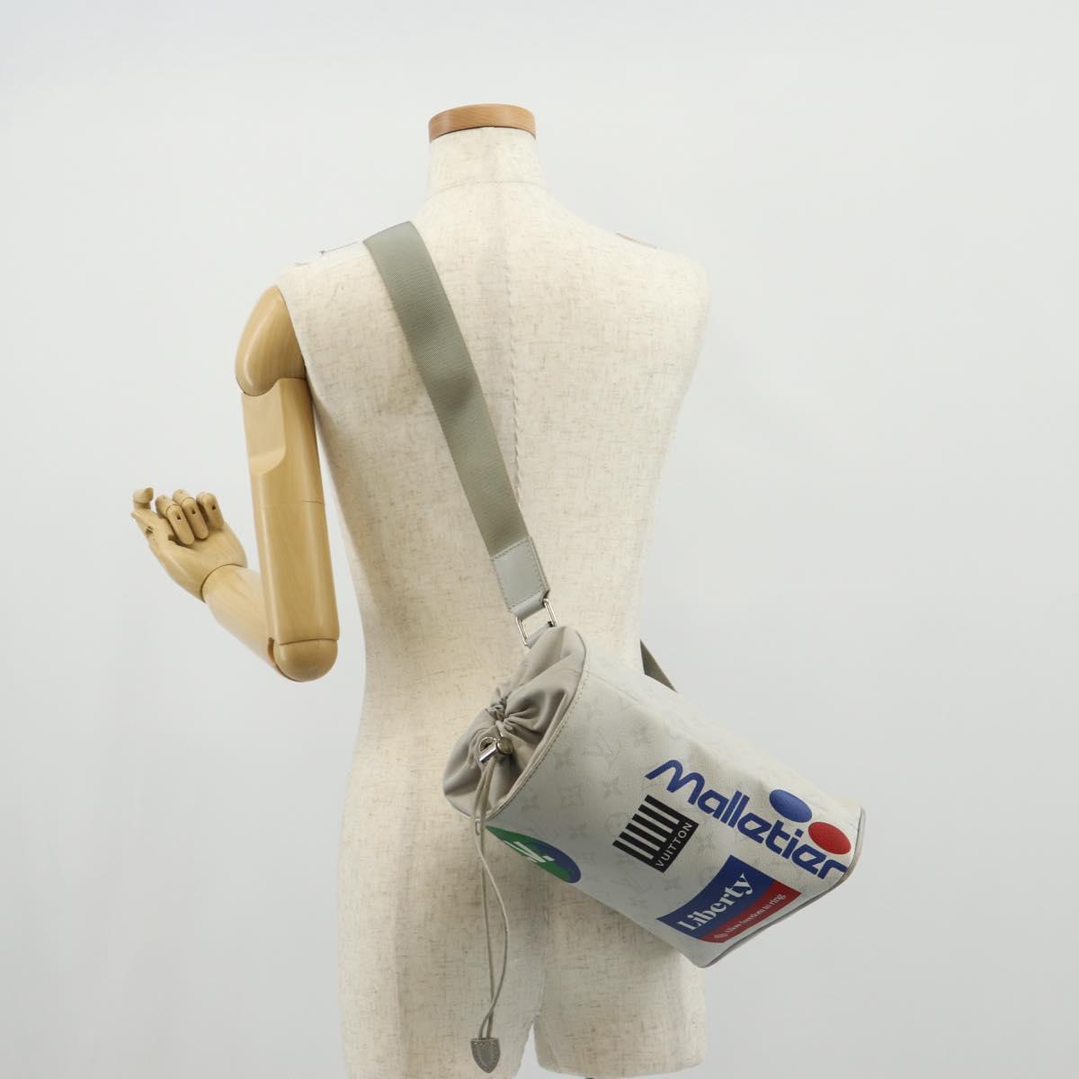 LOUIS VUITTON Monogram White Chalk Sling bag Bag Bron M44629 LV Auth 142973V