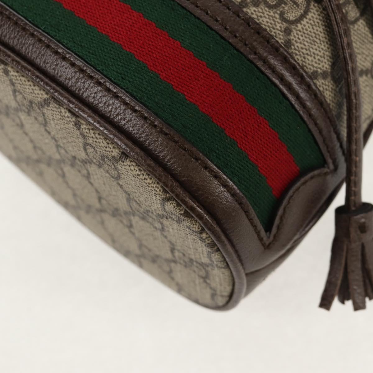 GUCCI GG Supreme Web Sherry Offdia Mini Bucket Bag PVC 550620 Auth 142976SAM