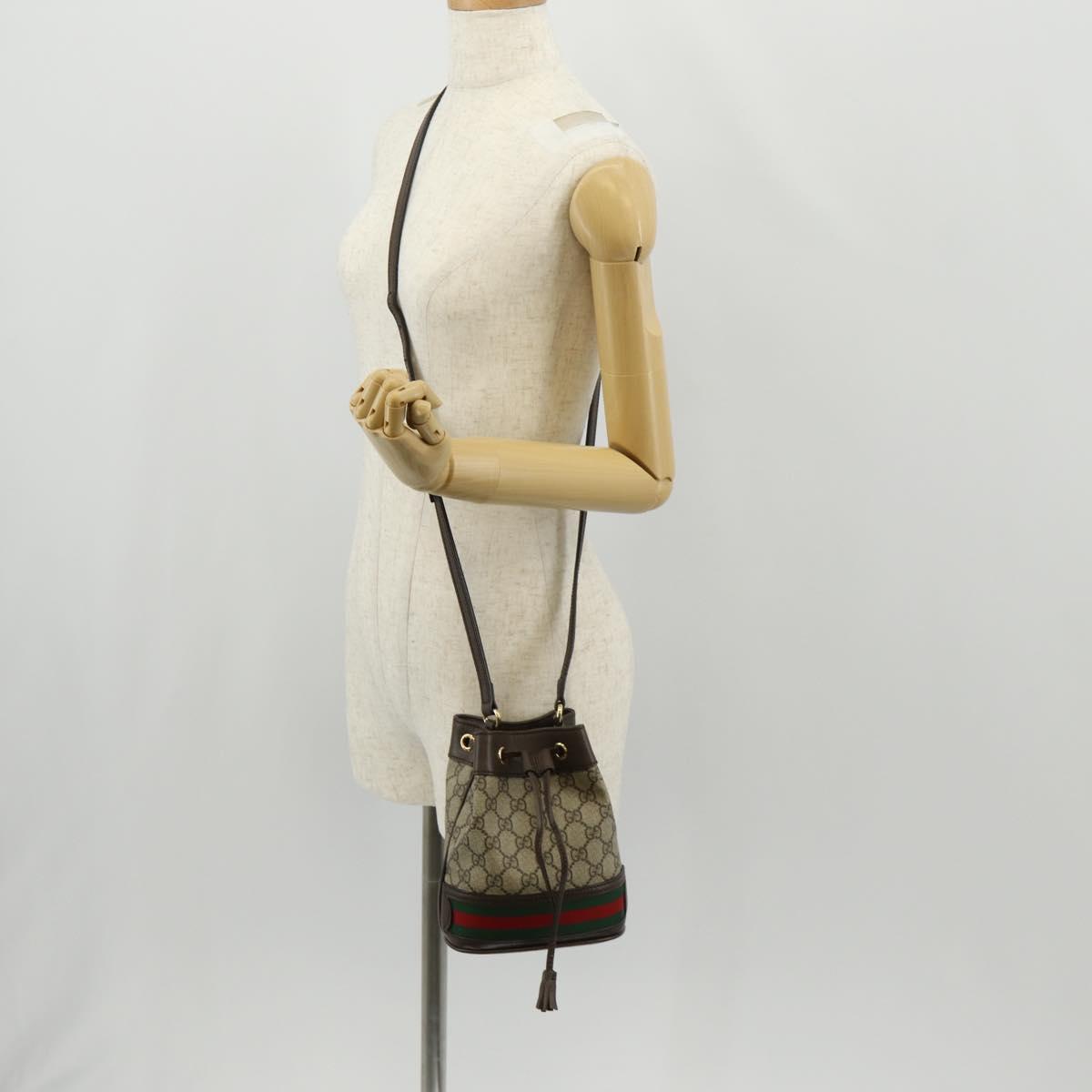 GUCCI GG Supreme Web Sherry Offdia Mini Bucket Bag PVC 550620 Auth 142976SAM