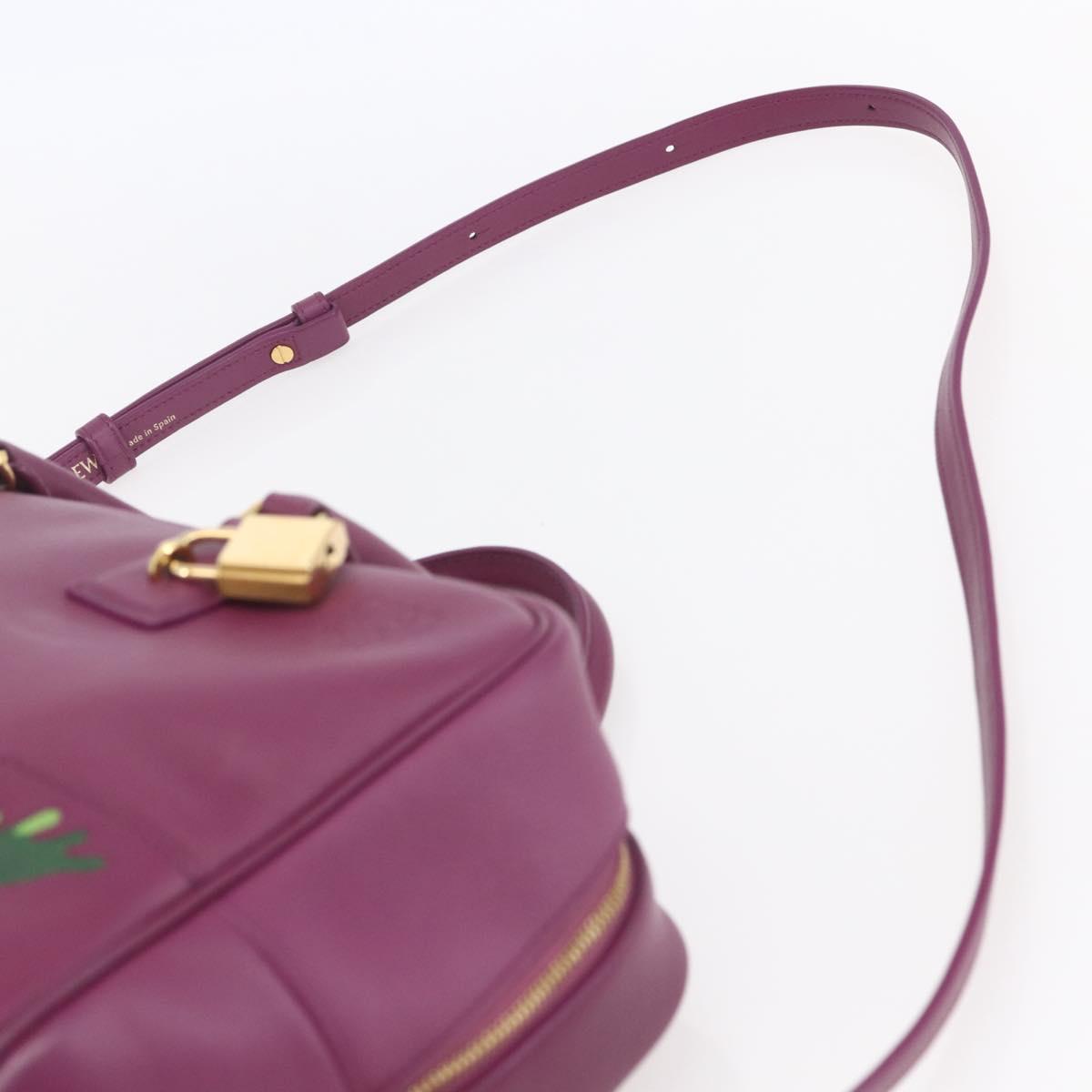 LOEWE Americana 28 Studio Ghibli Hand Bag Leather 2way Purple Auth 142978SAM