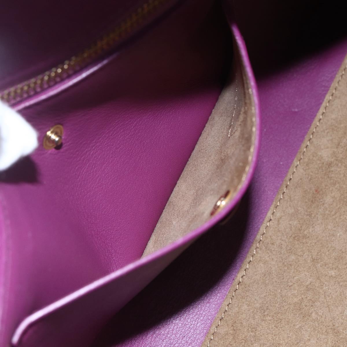 LOEWE Americana 28 Studio Ghibli Hand Bag Leather 2way Purple Auth 142978SAM