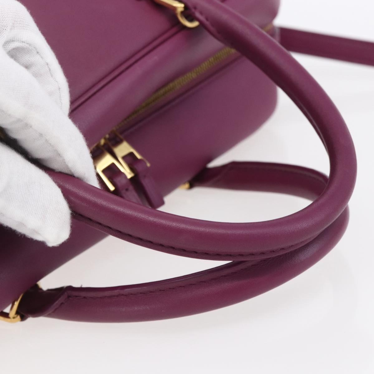 LOEWE Americana 28 Studio Ghibli Hand Bag Leather 2way Purple Auth 142978SAM