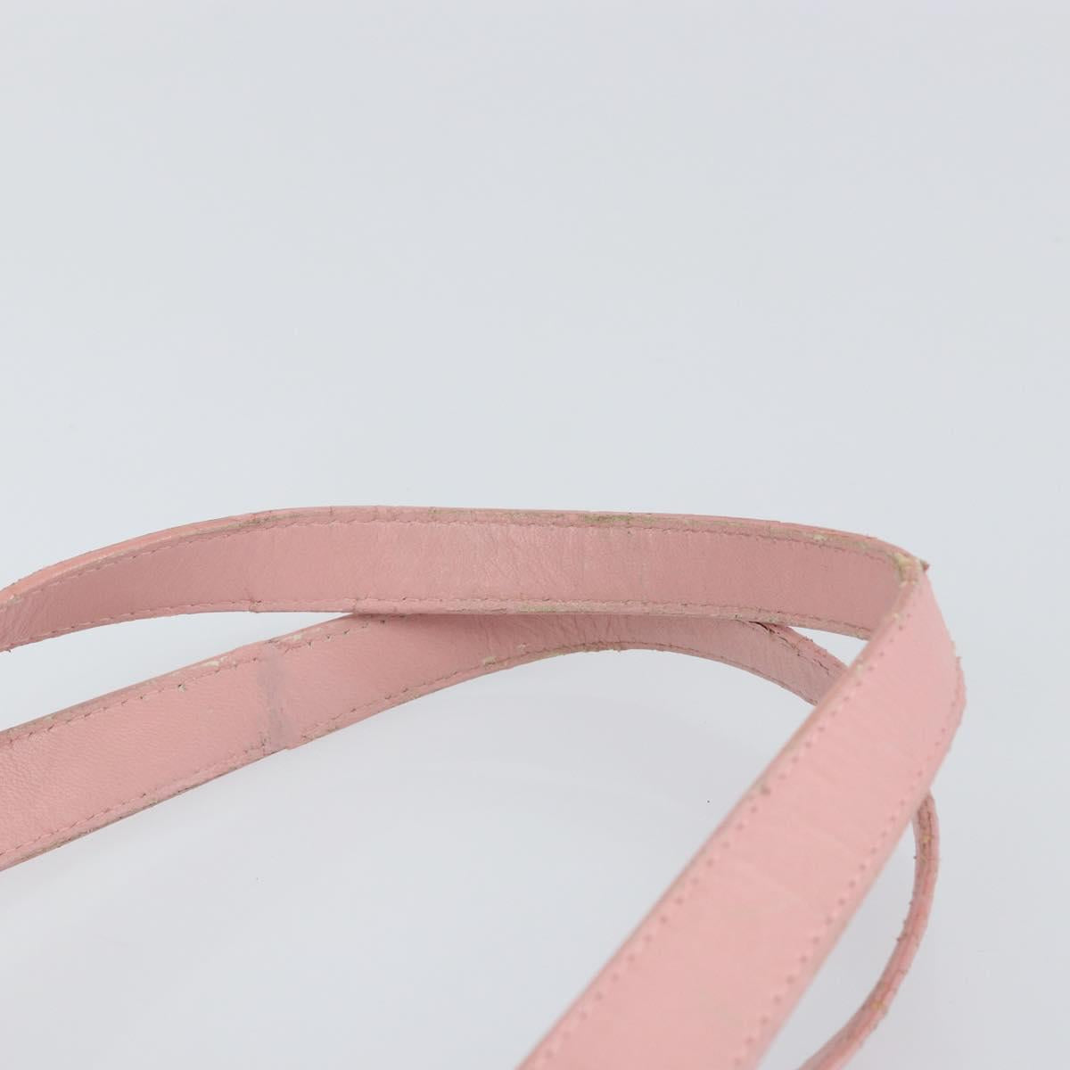 Christian Dior Canage Lady Dior Hand Bag Leather Pink Silver Auth 142979