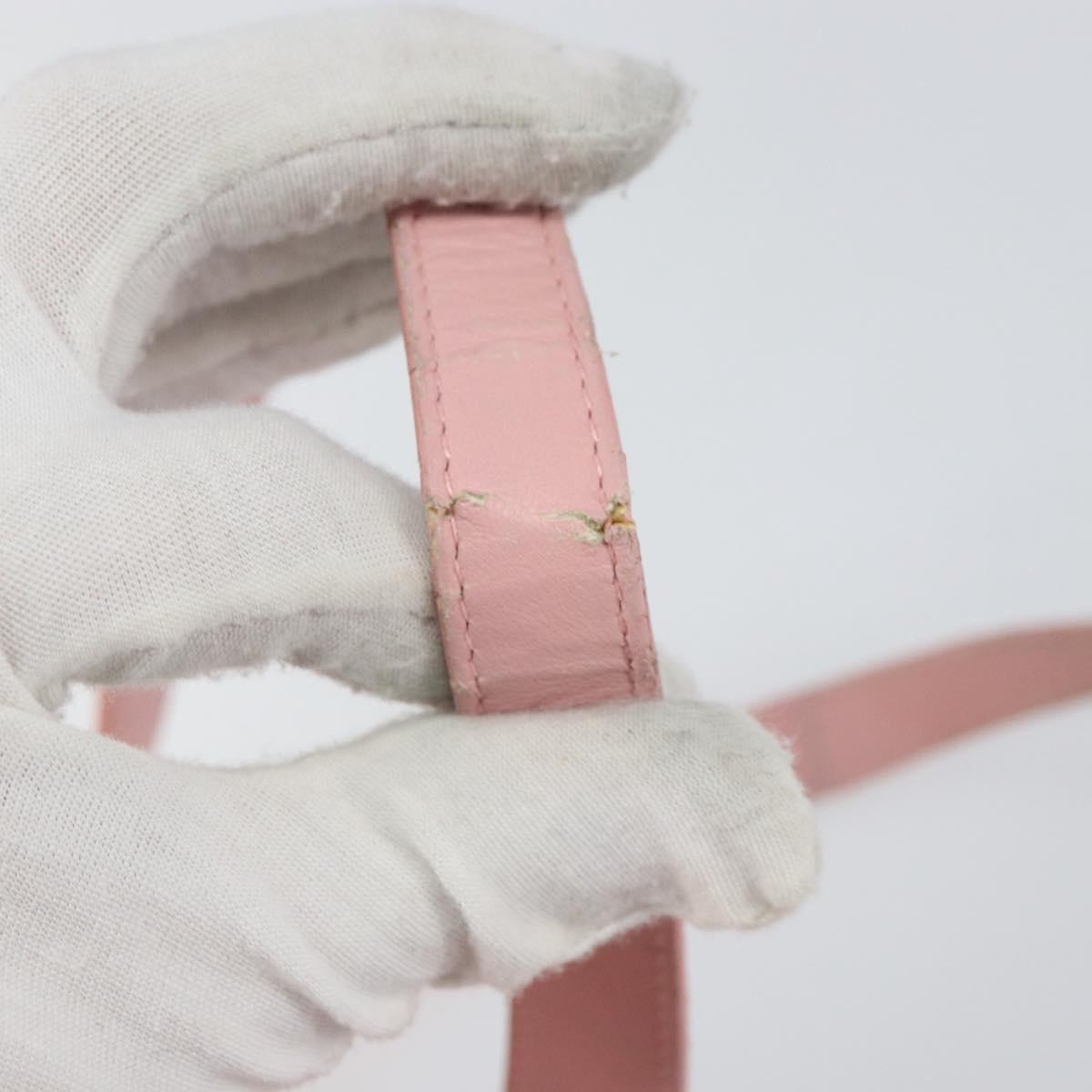 Christian Dior Canage Lady Dior Hand Bag Leather Pink Silver Auth 142979