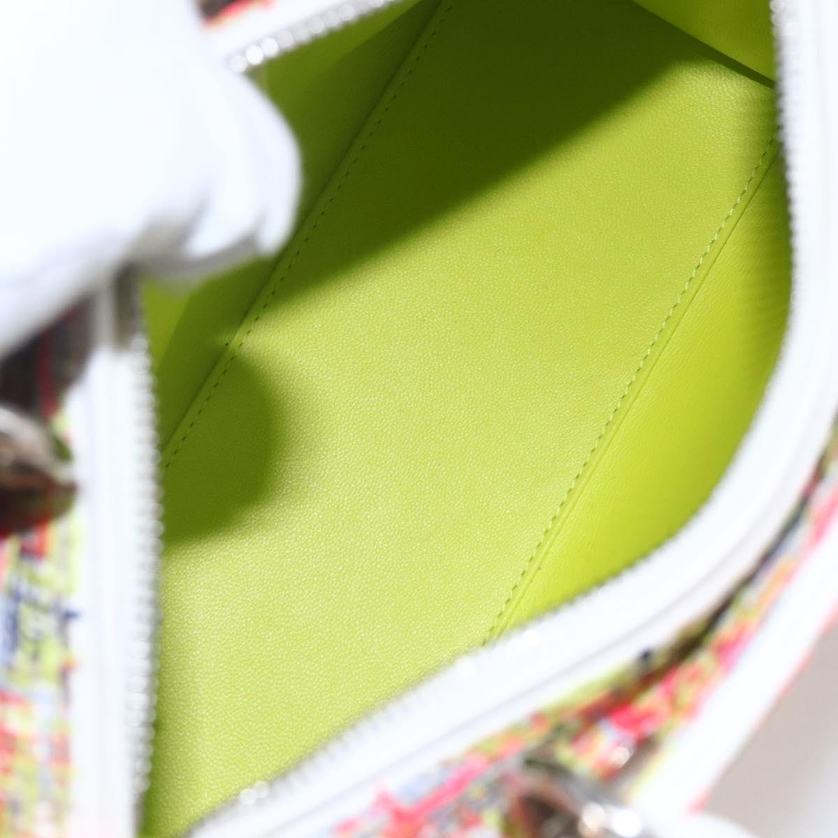 Christian Dior Lady Dior Bag Tweed 2way Multicolor Silver Auth 142980SM