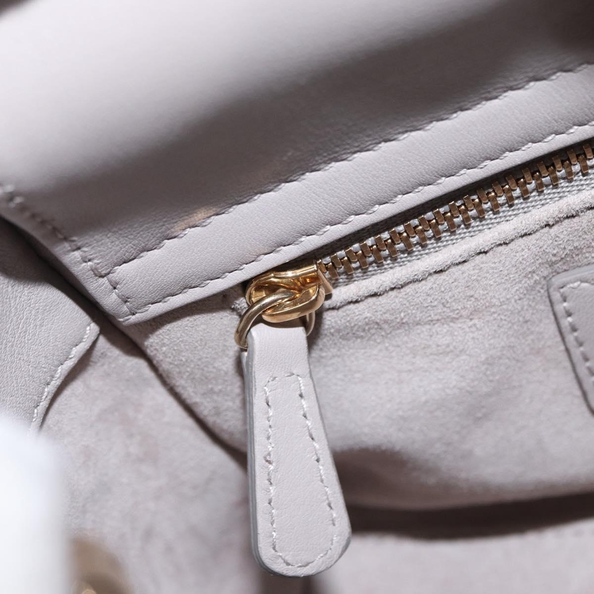 Christian Dior Lady Dior Beads Hand Bag Leather Multicolor Gold Auth 142981SM