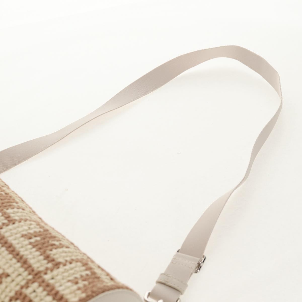 FENDI Zucca Canvas Bottle Holder Bag Straw 2way Silver Brown Auth 142983SAV
