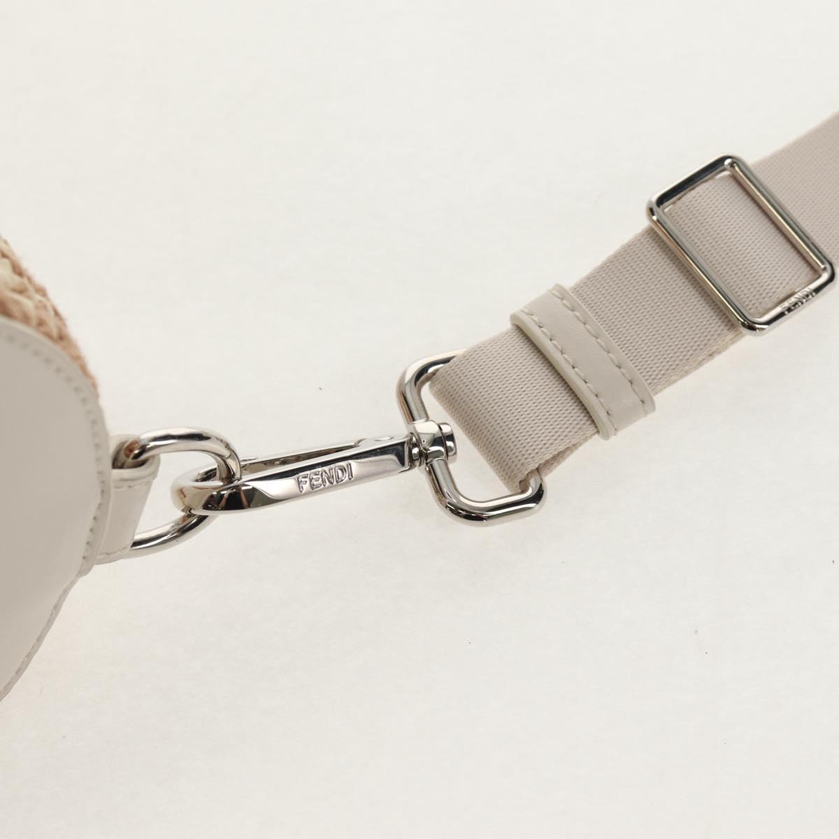 FENDI Zucca Canvas Bottle Holder Bag Straw 2way Silver Brown Auth 142983SAV