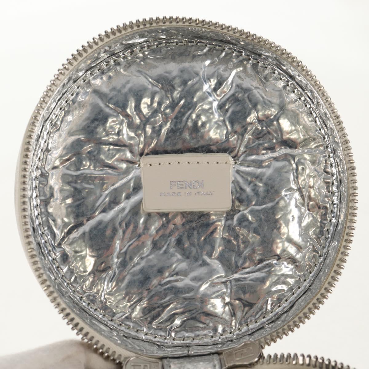 FENDI Zucca Canvas Bottle Holder Bag Straw 2way Silver Brown Auth 142983SAV