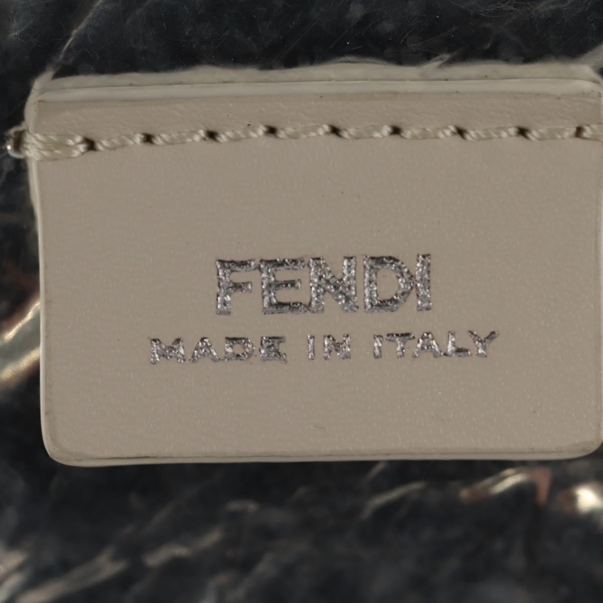 FENDI Zucca Canvas Bottle Holder Bag Straw 2way Silver Brown Auth 142983SAV