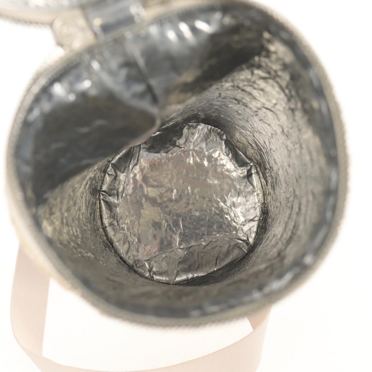 FENDI Zucca Canvas Bottle Holder Bag Straw 2way Silver Brown Auth 142983SAV