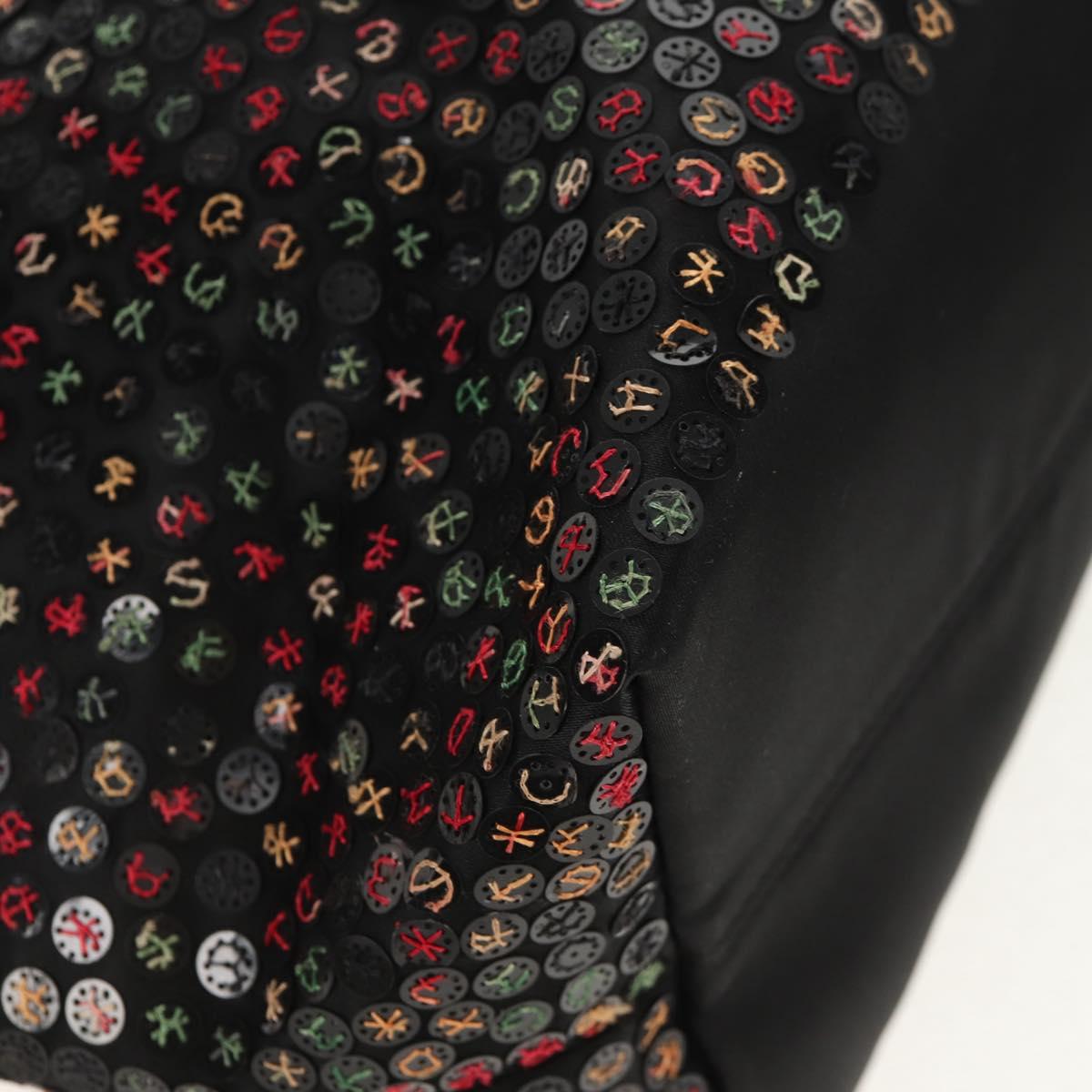 FENDI Sequin Tote Bag Nylon Black Auth 142984V