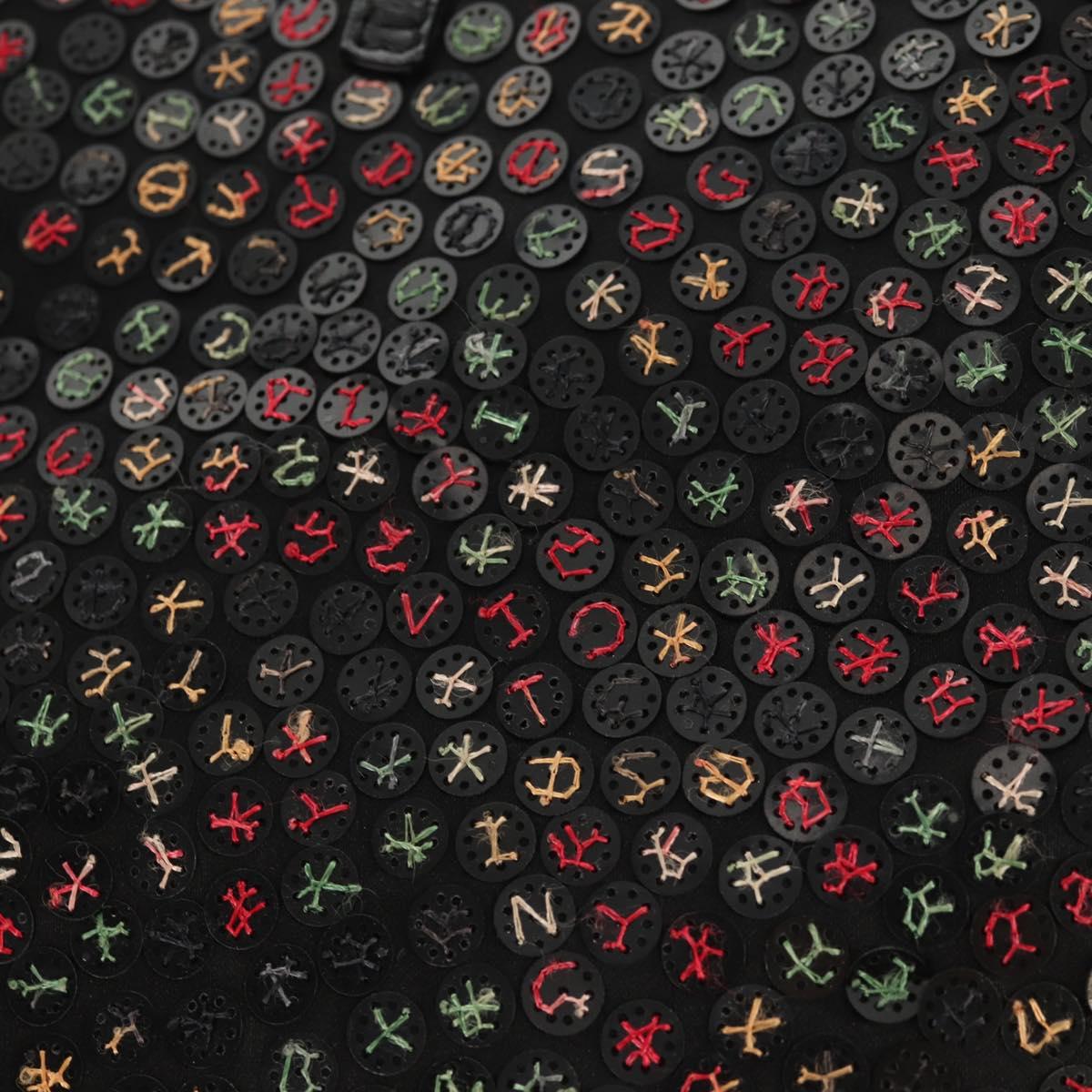 FENDI Sequin Tote Bag Nylon Black Auth 142984V