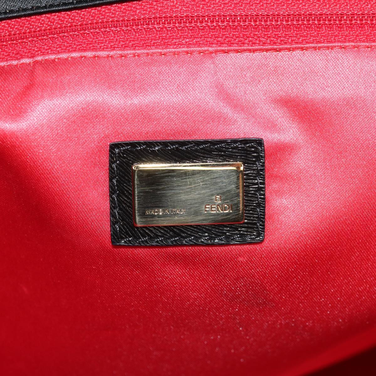 FENDI Sequin Tote Bag Nylon Black Auth 142984V