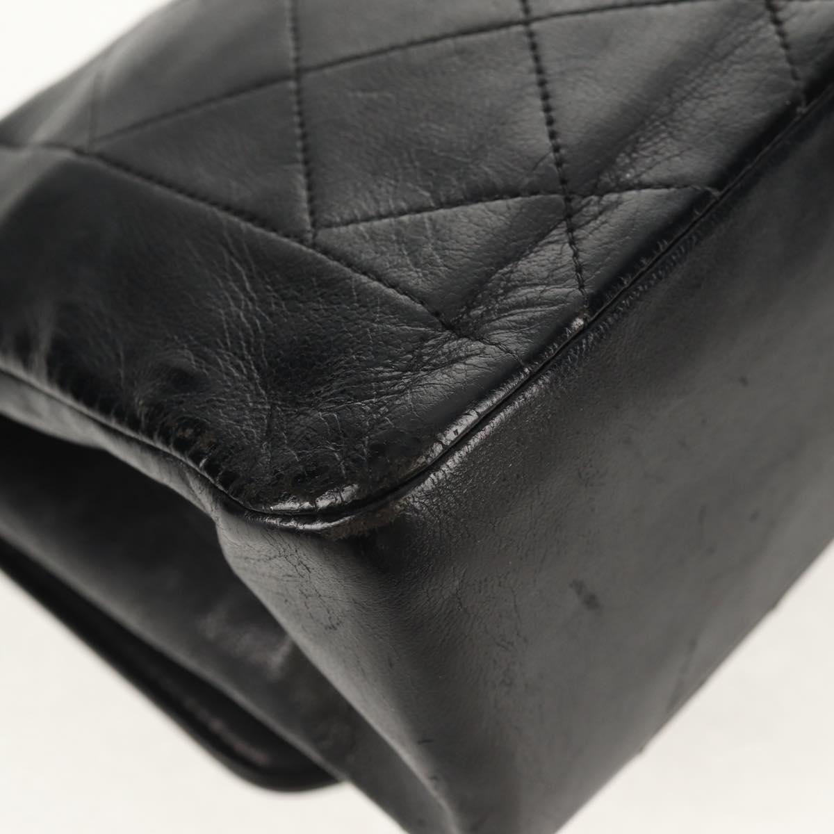 CHANEL Matelasse Chain Diana 22 Shoulder Bag Lamb Skin Black Gold CC Auth 142985