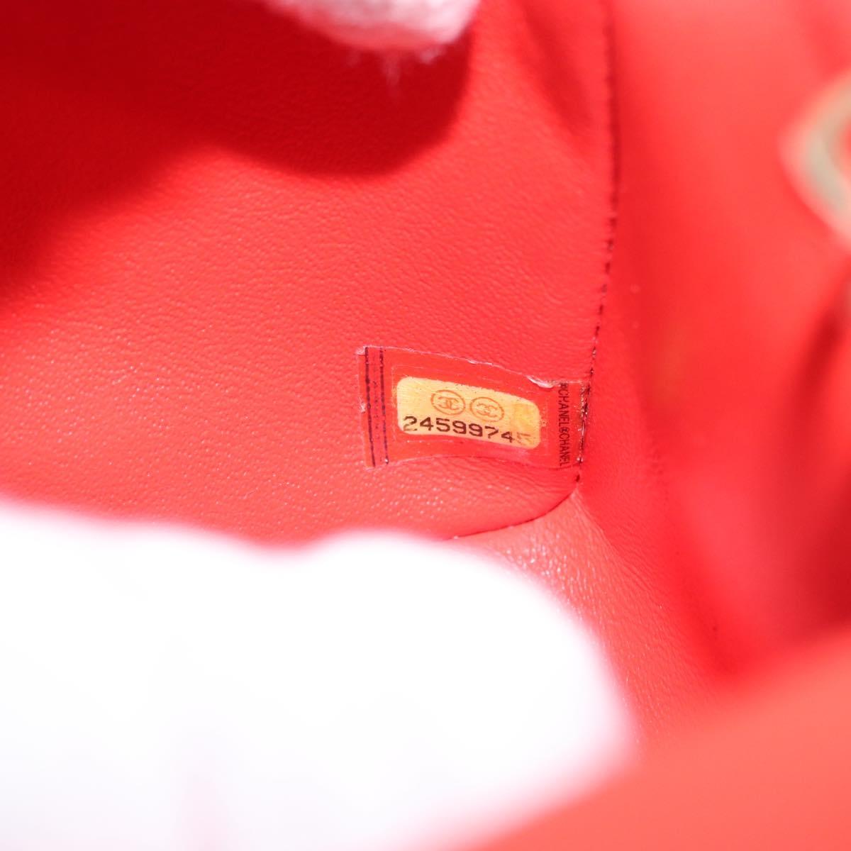 CHANEL Matelasse 20 Chain Shoulder Bag Lamb Skin Orange Gold CC Auth 142986SAM