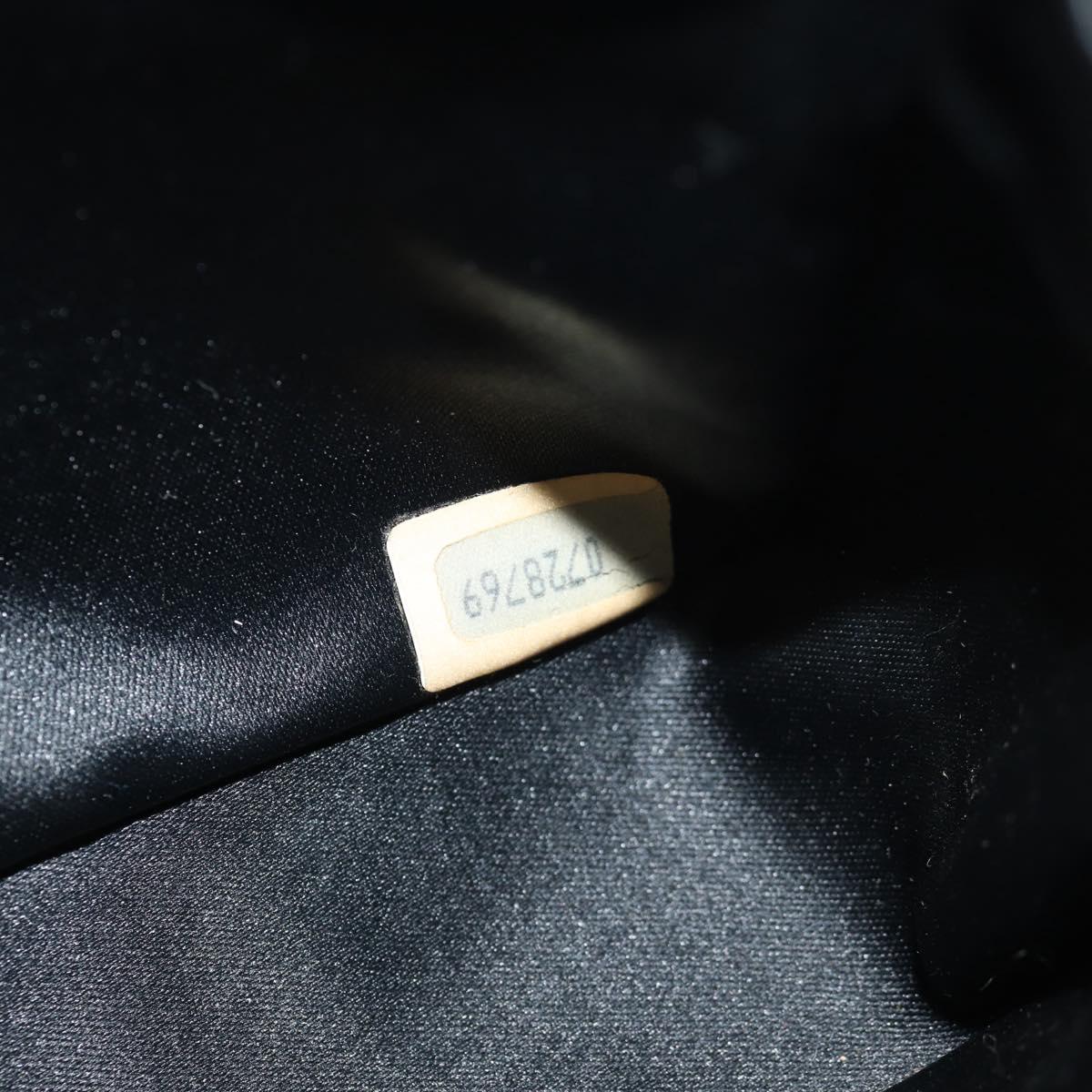 CHANEL Matelasse Chain Shoulder Bag Satin Black Gold CC Auth 142989V